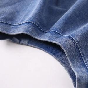 Magliette corte in cotone 100% oversize Casual da <span class=keywords><strong>donna</strong></span> magliette a maniche corte in tinta unita in pietra <span class=keywords><strong>nera</strong></span> lavata Top corto Top - Product Image 2