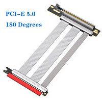 Câble Riser PCIE5.0 Haute Vitesse 16X avec Connecteur Mâle-Femelle à 180 Degrés, Câble Riser GPU X16 Flexible en Stock