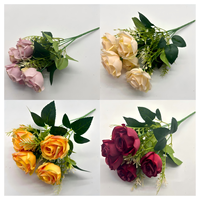 Offre Spéciale – Bouquet de Roses Artificielles Modernes et Réalistes en PE, Fait Main, Rouge, pour Mariage, Saint-Valentin, Décoration de Fête, Durable