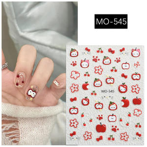 D Fruits & Cartoon Cat Nail Stickers New Fashion <span class=keywords><strong>Gel</strong></span> Polish Nails Wraps Accessoires de manucure élégants avec des images de chat citron pomme - Product Image 6