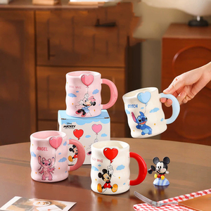 Nouveautés : Tasse en céramique 3D en relief avec ballons, 400 ml, Mickey/<span class=keywords><strong>Stitch</strong></span>/Angel/Minnie, pour le café et l'usage quotidien - Product Image 1