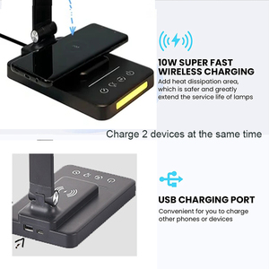 Đèn Bàn Sạc Không Dây Hẹn Giờ Tự Động Bảo Vệ Mắt Có Đèn Ngủ Đèn Bàn Học Không Dây Cảm Ứng Gập Được Bằng Hợp Kim Nhôm - Product Image 4