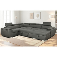 Sofás en Forma de U Estilo Combi al por Mayor, Sofá Cama Convertible de Dos Plazas, Grande, Duradero, con Esponja y Tela de Microfibra Ecológica