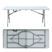 Table pliante portable en plastique robuste de 180 cm et 240 cm (6 pieds et 8 pieds) pour fêtes, banquets et événements – Offre Spéciale