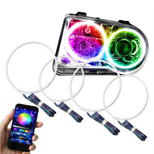 Control de aplicación de teléfono personalizado 80mm Halo Ring Dancing Chasing SK6812 RGB Halo Ring Angel Eyes faro para <span class=keywords><strong>Chevy</strong></span> BMW - Product Image 1