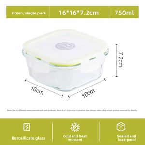 Chahua Lattice Glass <b>Lunch</b> <b>Box</b> Microwave Safe Insulated Food Storage Container Airtight Bento <b>Box</b> With Lid for Students - Product Image 6