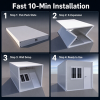 Casa Contenedor Plegable de 20 pies/40 pies de Instalación Rápida, Modular, Tipo Dormitorio/Oficina, con Cocina y Baño