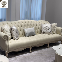 Ensemble de canapés de luxe pour salon français 1, 2 et 3 places, mobilier de villa classique européen, ensemble de canapés en tissu de luxe avec table basse