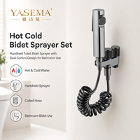 Ensemble de pulvérisateur de bidet moderne ABS, douchette de toilette portative avec tuyau en spirale pour appartement et hôtel, installation facile, direct usine