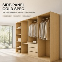 Panneau latéral de meuble en MDF mélaminé de qualité E1 de 12 mm, panneau de fibres standard pour armoire et placard