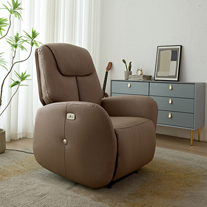 Fauteuil inclinable électrique marron, moderne, en tissu, pour une personne, idéal pour la maison, le bureau ou l'hôtel - Product Image 2