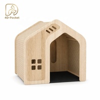 Maison pour chat en bois de luxe moderne, écologique, lit d'intérieur pour animaux de compagnie, mobilier pour chat en bois massif, style nordique toutes saisons, grande taille