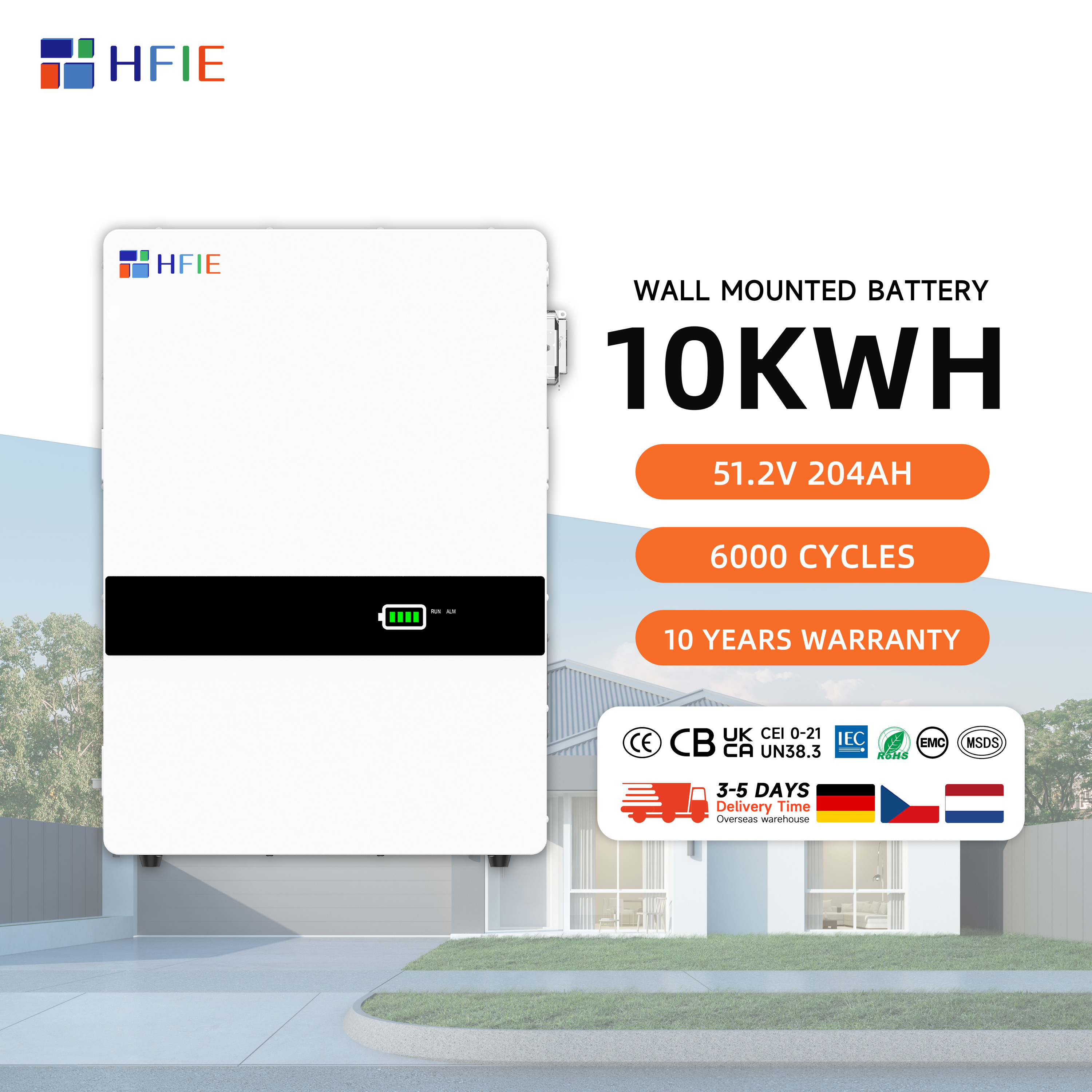 HFIE 10kwh Lifepo4 Battery Low Voltage 10kw Battery Lifepo4 Batterie 48v 200ah with Stocks in Germany