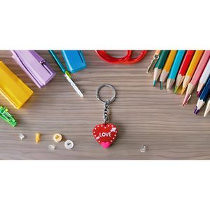 Heart Design Plastic Metal <b>Keychain</b> for Cars & Bikes for <b>Personalized</b> Styling - Product Image 1