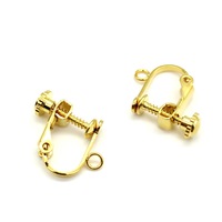Clip de boucle d'oreille à vis plaqué or 18 carats en acier inoxydable, vente en gros, accessoires de bijoux à bricoler soi-même