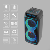 L-2825 100W RMS Portable pour haut-parleur V5.0 avec woofer 8 pouces, TWS, micro sans fil 2.4G, batterie 9000mAh, USB, SD, FM, télécommande