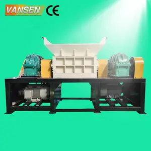 Double shaft Industrial waste steel used iron drum car shell crusher recycling waste metal shredder machine price