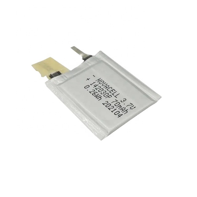 New Ultrathin 1mm 1.4mm 142030 3.7V 70mah Lithium Polymer Rechargeable Batteries for Consumer Electronics Devices.
