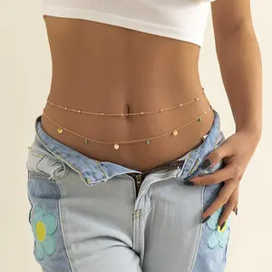 Shiny Sequin Plus Size Chain Waist Belt Bikini Waist Belt Belly Chain Body Jewelry Multilayer Body Chains Woman Sexy