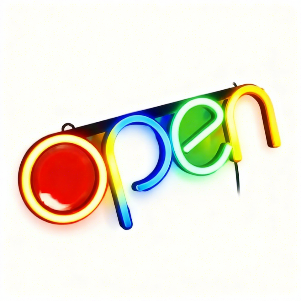 Led Open Neon Sign with Power Adaptor for Business Window Restaurant ...