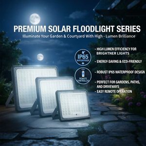 Fari LED Solari ad Alta Luminosità IP65 con <span class=keywords><strong>Corpo</strong></span> in Ferro, Garanzia di 5 Anni per Uso in Giardino/Cortile, Multi-Potenza e Controllo Remoto - Product Image 1