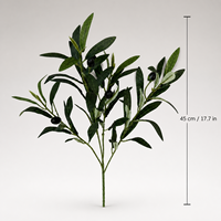 Branches d'olivier artificielles réalistes 33-55 cm en soie et plastique avec tige en fil pliable, sans arrosage, pour la décoration de la maison, du bureau, du café, de l'hôtel et des vases
