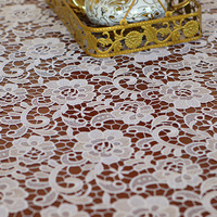 Nappe de table élégante en polyester et soie, grande taille, broderie florale, dentelle soluble dans l'eau, pour la décoration intérieure