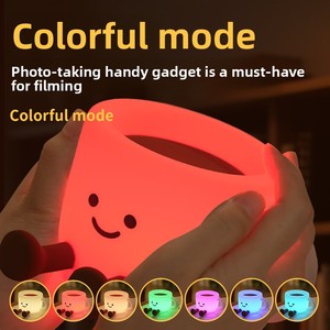 Creative Fun Expression Atmosphere Coffee Cup Silicone Clap <b>Light</b> Gift Ornaments Girlfriends Bedroom <b>Night</b> <b>Light</b> Color Change 3 - Product Image 5