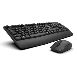 Wireless Combo BX3335 tastiera Full-size con poggiapolsi e Mouse per destrimani, ricevitore USB Wireless da 2.4Ghz, tasti multimediali
