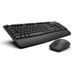 Combo sans fil BX3335 clavier pleine grandeur avec repose-paume et souris pour droitier, récepteur USB sans fil 2.4Ghz, touches multimédia