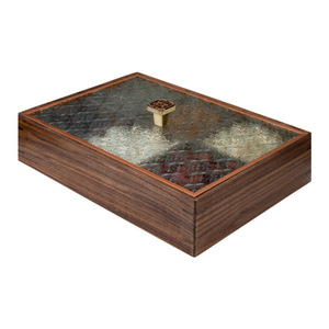 Wood Style Square <b>Storage</b> <b>Tray</b> With Lid 4-7 Compartments For Snacks Dried Fruits Tea Time Home Living Room Use - Product Image 3