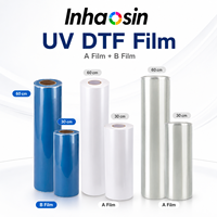 Film UV DTF AB résistant à l'eau pour produits en métal, plastique et céramique, rouleau de film UV DTF de 60 cm pour machine d'impression d'étiquettes en cristal