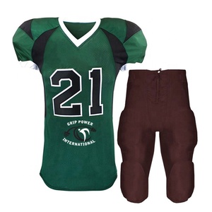 Uniforme de fútbol americano de diseño personalizado para adultos, camisetas y tops transpirables de talla grande con logotipo bordado - Product Image 1