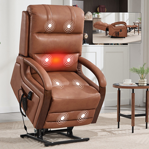 [Stock en EE. UU.] Sillón <span class=keywords><strong>Reclinable</strong></span> Eléctrico de Cuero Sintético con Doble Motor, Posición Infinita, Soporta hasta 350 LBS, Envío Nacional en EE. UU., MOQ 1 - Product Image 5