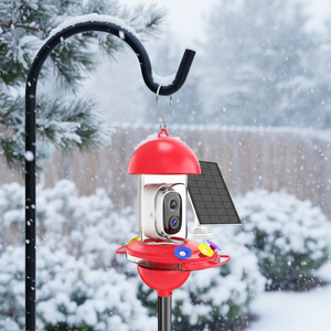 Mangeoire à colibris solaire avec caméra IA 2K, vision en direct, notifications instantanées, enregistrement vidéo automatique, anti-fourmis et abeilles, longue autonomie - Product Image 2