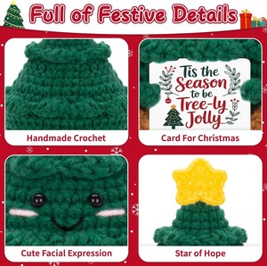 Bambola Natalizia Positiva all'Uncinetto FunisFun, Divertente Decorazione <span class=keywords><strong>per</strong></span> Albero di <span class=keywords><strong>Natale</strong></span> Fatta a Mano, Regalo Scherzoso di Babbo <span class=keywords><strong>Natale</strong></span> dalla Cina - Product Image 3