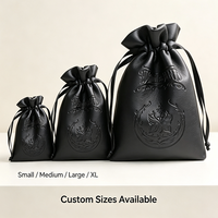 Sac à cordon en PU avec logo personnalisé en relief, pochette à bijoux en cuir souple de luxe, petit sac cadeau, emballage cosmétique, taille et couleur personnalisées