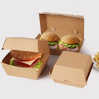Boîtes à emporter jetables écologiques Contenants alimentaires en papier kraft Boîte d'emballage pour hamburger