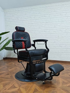 Fauteuil de barbier inclinable moderne en cuir PVC de luxe, style vintage, pour salon de coiffure, mobilier de salon, spa - Product Image 2