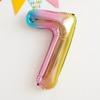 Cymylar 32 pouces dégradé couleur numéro ballon feuille dégradé couleur chiffres mariage bébé anniversaire orthographe Photo fête