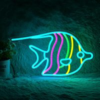 Enseigne néon personnalisée la plus vendue, forme de poisson, intensité réglable, corps de lampe en acrylique IP65, CRI 95 élevé, durée de vie de 50 000 heures