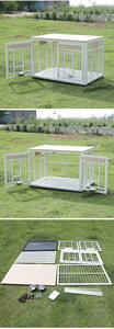 Jaula de Lujo Plegable de Madera y Metal Resistente para Perros, Mueble de Interior Anti-Mordeduras, Villa Desmontable para Perros Pequeños, Sólida - Product Image 6