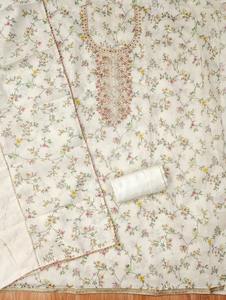 Ensemble de sari indien ethnique d'été pour femmes, dupatta en rayonne Banarasi, style pakistanais, tenue de fête, embossé, séchage rapide, coupe ample, aiguille - Product Image 3