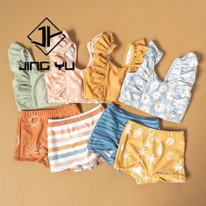 Bikini deux pièces pour filles imprimé de haute qualité de style hawaïen 2025, maillot de bain pour enfants en nylon recyclé personnalisé - Product Image 1