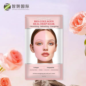 Private Label Natural Hydro gel Gesichts blatt maske Korean Real Deep Hydrat ing Overnight Bio Collagen Pink Gesichts maske - Product Image 2