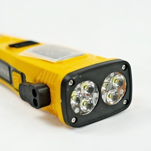 Marteau de secours, lampe torche solaire, lampe de travail magnétique, outil d'urgence extérieur en plastique jaune - Product Image 1