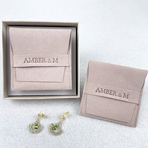Strong Jewelry protection Ability Custom Packaging for Jewelry With Emboss logo Microfiber <b>Envelope</b> Jewelry Pouch Bag - Product Image 2