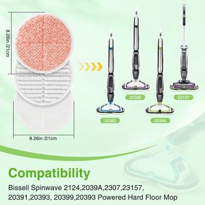 Tampons de rechange pour serpillière compatible avec <span class=keywords><strong>Bissell</strong></span> Spinwave 2124, 2039A, 2307, 23157, 23159, 20393, 20399 pour sols durs - Product Image 2