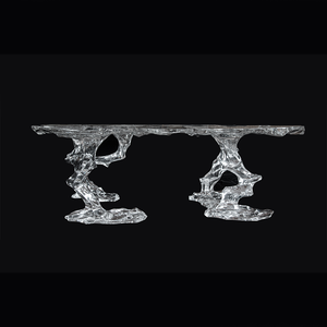 Table basse de jardin moderne en pierre de rivière ronde de <span class=keywords><strong>grande</strong></span> taille, en marbre noir irrégulier en acrylique personnalisé pour hôtel Villa - Product Image 5