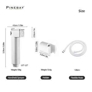 PINEBAY, изготовленные на заказ, пластиковые ручные биде высокого давления от производителя, белый Shattaf, набор ручных распылителей для ванной комнаты - Product Image 4